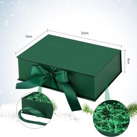 Emballage pliable boîte cadeau magnétique avec ruban et sacs en papier pour cadeau mariage kraft de luxe noël logo personnalisé vert