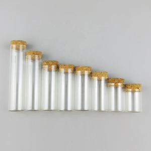 Kostenloses Muster 15ml 20ml 25ml 30ml 35ml 40ml <span class=keywords><strong>50ml</strong></span> 60ml Klares Reagenzglas aus Glas mit Flachem Boden und Korkstopfen für Warenverpackungen - Product Image 1