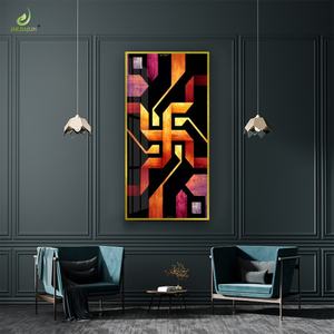 Arte en Porcelana Cristalina: una Sinfonía de Colores, Ambiente de Alta Gama para Sala de Estar con Cuadros Colgantes y Luces LED - Product Image 4