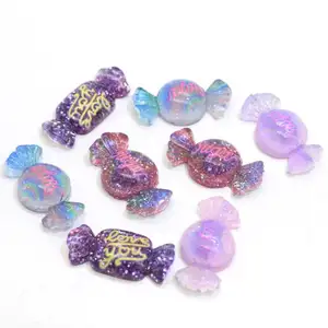 10 Resin Cabochons Food Slime Charms Valentines Day Purple