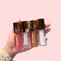 Gloss à lèvres transparent de haute qualité de marque privée, tube à lèvres rose doré, vente en gros, rouge à lèvres liquide brillant longue durée, imperméable