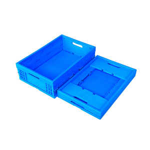 Supermarket Collapsible Stackable Plastic Container Mesh Box Vegetable and Fruit Turnover Foldable Crate