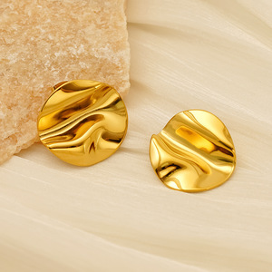 Zogxin Stainless Steel Irregular Stud Earrings Gold Silver Color Fashion Geometric Party Jewelry - Product Image 2