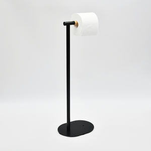 SANIPRO Custom Modern <strong>Black</strong> <strong>Freestanding</strong> Towels Rack Bathroom Rustproof Tissue <strong>Holder</strong> <strong>Toilet</strong> Paper <strong>Roll</strong> <strong>Holder</strong> - Product Image 3