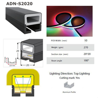 Bande lumineuse LED flexible néon étanche en silicone noir WS2815 2811, lampe LED souple, angle de faisceau de 120 degrés, indice de protection IP67, utilisation hôtelière