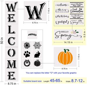 <span class=keywords><strong>Pochoir</strong></span> mural sur bois Mylar Pochoirs de Noël Bienvenue pour la <span class=keywords><strong>peinture</strong></span> sur bois Plastique Diy Pochoirs de lettres personnalisés - Product Image 6