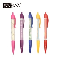 Stylo publicitaire 2-en-1 avec bannière rétractable, personnalisé, double face, pour salons professionnels et événements marketing