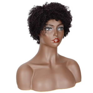 Estilo caliente Precio al por mayor Rizado Rizo corto Miel Rubio Visón Virgen Alta densidad Dreadlock 100% Cabello humano Topper Pelucas - Product Image 2