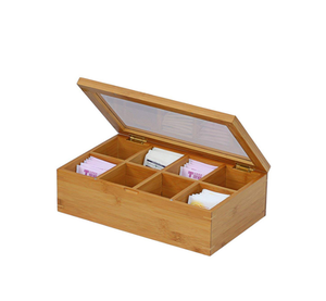 Wanuocraft Luxe Massief Bamboe Theedoos Op Maat Van Hoge Kwaliteit Geschilderde Rechthoekige Vorm Handgemaakt Logo Afdrukken 6 8 Compartimenten - Product Image 4