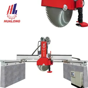 HUALONG machinery Siemens PLC digital control vertical horizontal disc bridge saw marble cutter Stone Cutting Machine Block