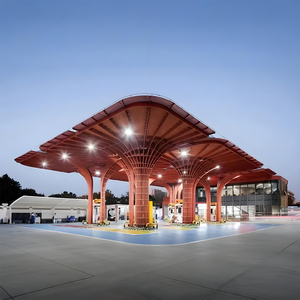 Stasiun Gas struktur baja besar serbaguna tahan lama desain industri kustom untuk aplikasi Supermarket dan Mall - Product Image 1