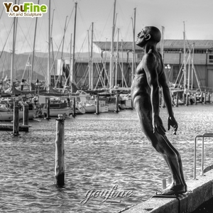 YOUFINE モダン屋外プール装飾メタル抽象ブロンズダイビングマン像彫刻 - Product Image 4