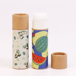 Emballage cosmétique vide en carton imprimé avec logo personnalisé, tube en papier kraft, conteneur pour rouge à lèvres, baume à lèvres - Product Image 2