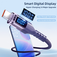 Cable de Carga Rápida Tipo-C a Tipo-C de 100W y 1m de Alta Velocidad con Pantalla LED y Conductor de Cobre Estañado para Android e iOS