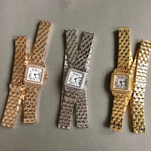 <span class=keywords><strong>Montre</strong></span> de luxe pour femme avec zircon, bracelet double rangée en acier inoxydable, saphir, diamants CZ, <span class=keywords><strong>montre</strong></span> à quartz léopard 22mm 27mm - Product Image 3
