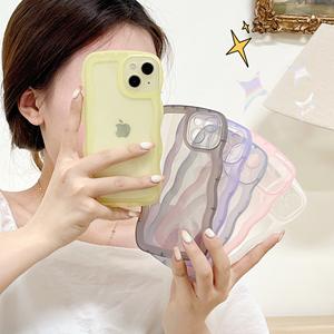 เคสโทรศัพท์สำหรับ iPhone 16 Pro 15 14 13พร้อมลายคลื่นสำหรับ iphones <span class=keywords><strong>11</strong></span>เคสโทรศัพท์ผู้หญิงแบบหยักด้านน่ารักสำหรับ iPhone 16 17 - Product Image 1