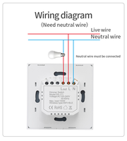 Interrupteur variateur intelligent OCY Tuya Smart Life Zigbee 3 voies, panneau tactile, 10A 240V, ABS, norme UK EU, durable, moderne