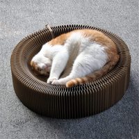 Lit pour chat, griffoir, salon, maison pliable en papier ondulé alvéolé pour chaton, accessoire pour animaux de compagnie, décoration intérieure