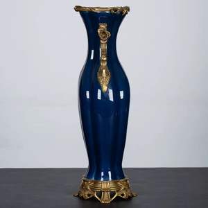 سوق قطر البحرية المسطحة مثل مزهرية السيراميك مع زهرة 3d النحاس التبعي برعم زهرية - Product Image 2