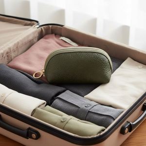 Porte-clés multifonctionnel en cuir avec fermeture éclair, design compact et pliable, grande capacité, unisexe, pour ranger les clés de voiture, pour un usage quotidien - Product Image 4