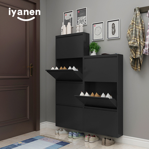 <span class=keywords><strong>Meuble</strong></span> de rangement à <span class=keywords><strong>chaussures</strong></span> moderne Iyanen à 4 niveaux, étagère rotative en acier, armoire à <span class=keywords><strong>chaussures</strong></span> en fer - Product Image 4