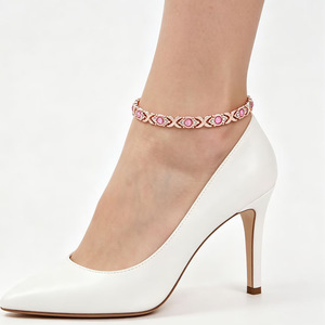 Chaîne de <span class=keywords><strong>cheville</strong></span> réglable style européen-américain en cuivre amovible avec strass et boucle magnétique pour la guérison - Product Image 6