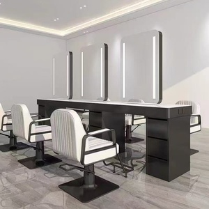 Ensemble de mobilier de salon haut de gamme, table simple ou double face avec armoire pour la coiffure, la manucure et le maquillage - Product Image 1