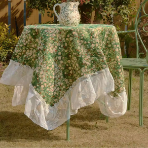Nappe <span class=keywords><strong>de</strong></span> table en dentelle ajourée au crochet, faite à la main, style rétro, antidérapante, beige et blanche, en polyester, pour mariages - Product Image 3
