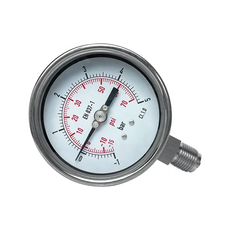 High precision radial direction high oil 600bar pressure gauge