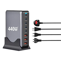 Chargeur rapide USB C PD3.1 800W 6 ports multi-usages, adaptateur secteur GaN pour ordinateur de bureau/portable avec design pliable pour 16/15 pouces