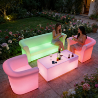 Ensemble de canapés lumineux haut de gamme pour bar à chichas, bar KTV, lieu de divertissement, avec télécommande sans fil et changement de couleur