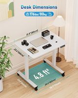 Bureau debout électrique ergonomique moderne de 32 pouces à hauteur réglable avec roulettes verrouillables pour bureau à domicile et poste de travail informatique, blanc