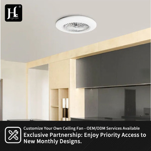 Ventilateur de plafond LED RGB moderne à profil bas de 18/22 pouces avec télécommande/application et lumière à intensité variable pour chambre à coucher - Product Image 3