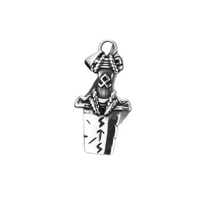 Pendentif épée viking en acier inoxydable, collier punk pour homme, 60 cm, bijoux cadeau - Product Image 2