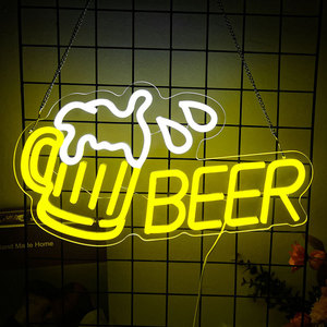 RGB LED <strong>Neon</strong> <strong>Beer</strong> <strong>Sign</strong> <strong>Custom</strong> Business Bar Store Advertising Acrylic Backlit Board PVC Shop Open Logo Letter Light for Landscape - Product Image 2