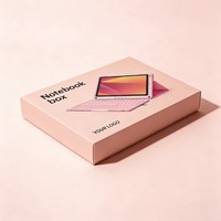 Caja de Embalaje para Portátil con Logotipo Personalizado, Caja de Regalo Rígida de Cartón Duro de 2 Piezas, Caja de Almacenamiento de Papel Mate Dorado con Inserto de Espuma