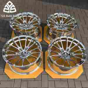 Jante 722Auto pour Voiture de Tourisme Monobloc Forgée à Concavité Profonde 5x120 5x112 5x114.3 en Aluminium Chromé 17 18 19 20 21 22 Pouces - Product Image 4