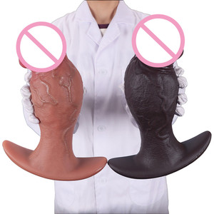 Dildo Realistico a Forma di Fungo Nero Grande in Silicone, <span class=keywords><strong>Plug</strong></span> <span class=keywords><strong>Anale</strong></span> Espandibile Estremo, Giocattoli Sessuali per Donne e Uomini - Product Image 1