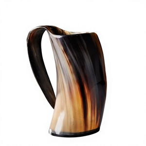Jarra de Cerveza Artesanal de Cuerno de Búfalo con Asa, Diseño Clásico, Vaso Natural para Bebidas, Gran Capacidad, Personalizable, Decoración para Comedor, Hogar y Bar - Product Image 1