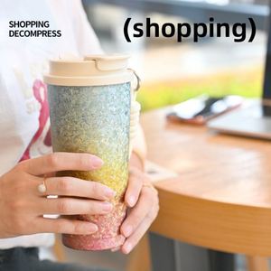 Tasse à café isotherme sous vide haute pureté, gourde de voyage portable 500 ml avec corde de transport, style minimaliste moderne pour étudiant - Product Image 4