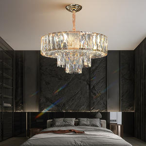 PM lumière nordique luxe Transparent gâteau couches <span class=keywords><strong>lustre</strong></span> en cristal chambre salon Design glaçure cristal suspension lampe - Product Image 5