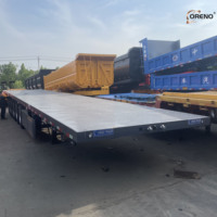 Semi-remorque plateau anti-corrosion 40 pieds 3 essieux avec verrous de conteneur, capacité 60 tonnes, plateforme en acier pour transport de marchandises à vendre
