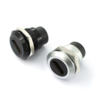 Prise réseau RJ45 de type rond montée en surface Capuchon anti-poussière monté sur panneau en alliage de zinc en laiton noir/argent Accessoires de connecteur