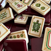 Fichas de Mahjong Americanas de Lujo, Diseño Moderno, con Patrón Grabado en Acrílico, 4 Capas, para Noches de Juego, Casino y Apuestas
