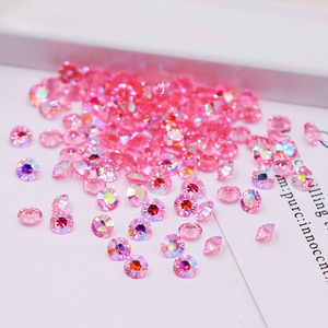 Strass pour ongles en résine AB irisée, à fond pointu, dos plat, effet brillant, pour la décoration des ongles - Product Image 4