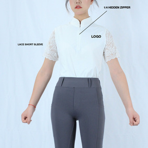 ARLAN Joyería ecuestre única para mujer, camisa polo ecuestre de manga corta, ropa ecuestre - Product Image 1