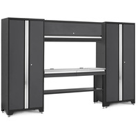 Nouvelle armoire à outils d'atelier en acier noir combinée JZD OBM, grande taille, avec établi amovible pour garage, chariot à outils en bois et aluminium