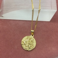 Pendentif Antique St George 20mm soldat romain médaillon charme en acier inoxydable hommes religieux pendentif George collier