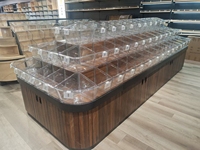 Étagère à biscuits en Grain, présentoir à fruits Double face, magasin de commodité, étagère en bois en acier