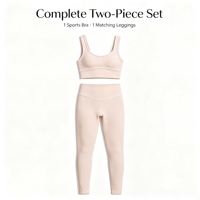 Ensemble de yoga sans couture pour femme : débardeur court à col en U coupe ajustée et leggings longs taille haute pour la gym, le Pilates et l'entraînement sportif